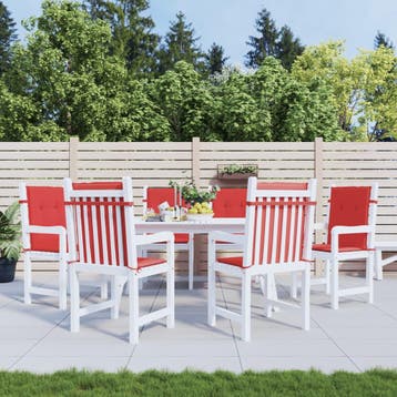 vidaXL Tuinstoelkussens 6 st 100x50x3 cm oxford stof rood, Verzenden