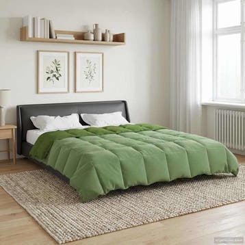 vidaXL Volledig Jaar Dekbed 220 x 240 cm 4 seizoenen Groen, Verzenden