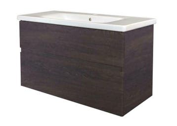 Quick-Greeploos meubel onderkast + wastafel 80 cm dark-brown, Huis en Inrichting, Badkamer | Badkamermeubels, Ophalen of Verzenden