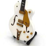 Miniatuur Gretch White Falcon gitaar met gratis standaard, Verzenden, Beeldje, Replica of Model
