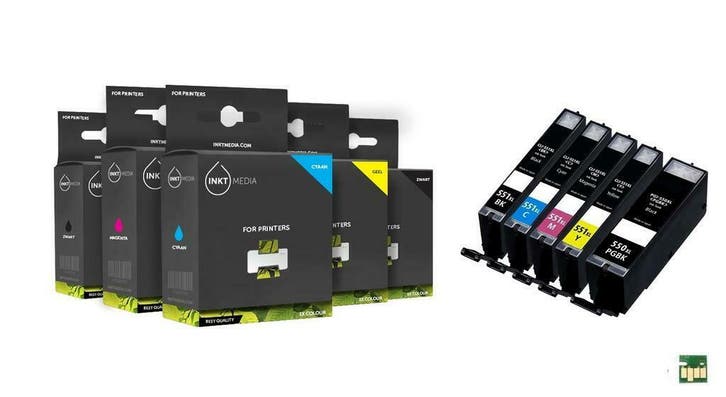 Canon PGI-550BK XL Cli-551 XL serie MET CHIP complete set..., Computers en Software, Printers, Verzenden