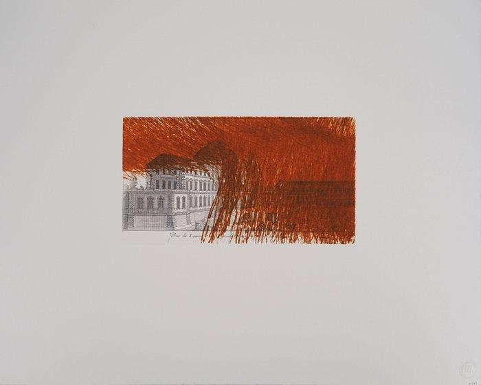 Arnulf Rainer (1929) - Louvre en orange, Antiquités & Art, Antiquités | Autres Antiquités