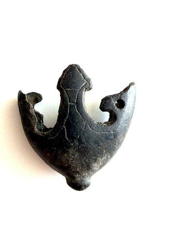 Viking periode Brons Karolingische Zwaardschedekap met