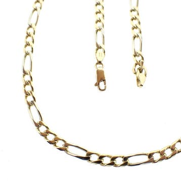 Bicolor gouden Figaro schakelketting, Ophalen of Verzenden