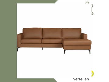 Leren hoekbank Match - 2.5-zits arm links + Longchair arm, Ophalen of Verzenden