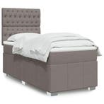 vidaXL Boxspring met matras stof taupe 90x200 cm, Verzenden, Nieuw