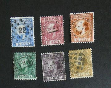 Nederland 1867/1871 - Koning Willem III derde emissie en, Gestempeld