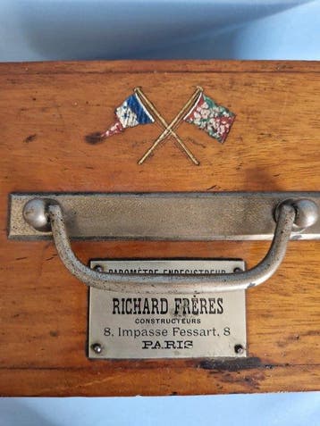 Richard Frères / R.F. 18001, Paris - Barograaf - Glas, Hout