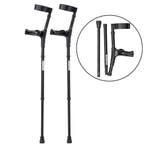 Opvouwbare elleboogkrukken anatomisch, zwart met opbergtas, Diversen, Verpleegmiddelen, Ophalen of Verzenden, Nieuw