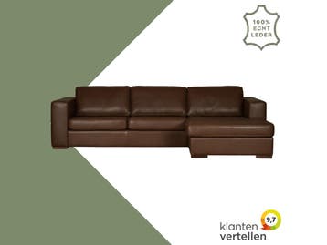 Leren hoekbank Flow - 3 zits + longchair, Antiek en Kunst, Ophalen of Verzenden
