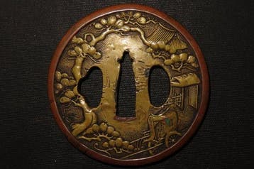 Katana - Brass , Schuilplaats - C6-266 Daito Scenery Tsuba -