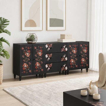 vidaXL Opbergkasten 3 st 180 x 33 x 75 cm Massief Mango Hout, Verzenden, Nieuw
