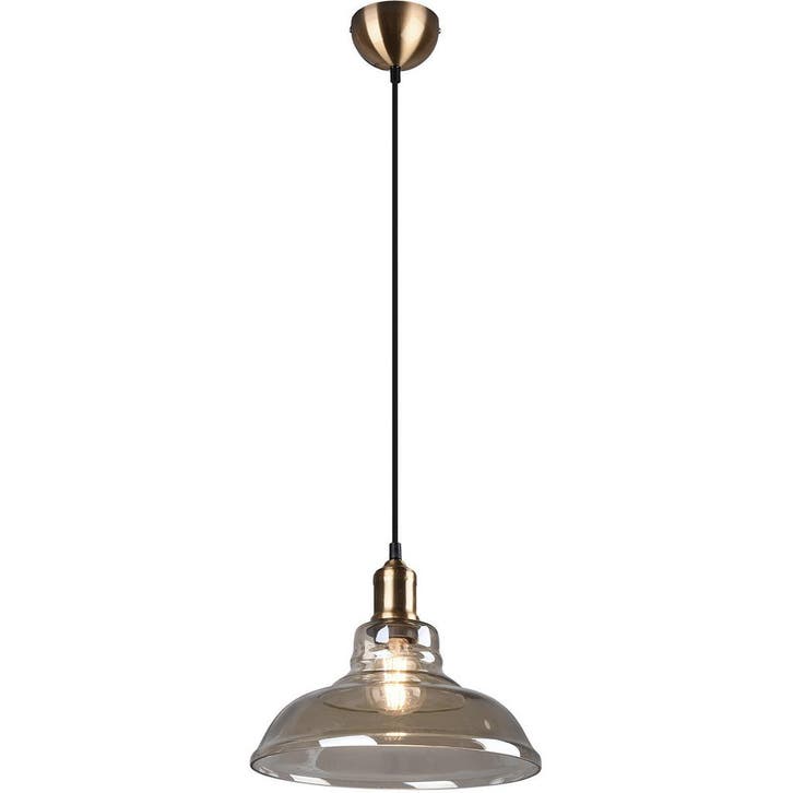 Bronzen LED Hanglamp Trion Aldin - Rond, Aluminium, E27 Fitt, Maison & Meubles, Lampes | Suspensions, Envoi