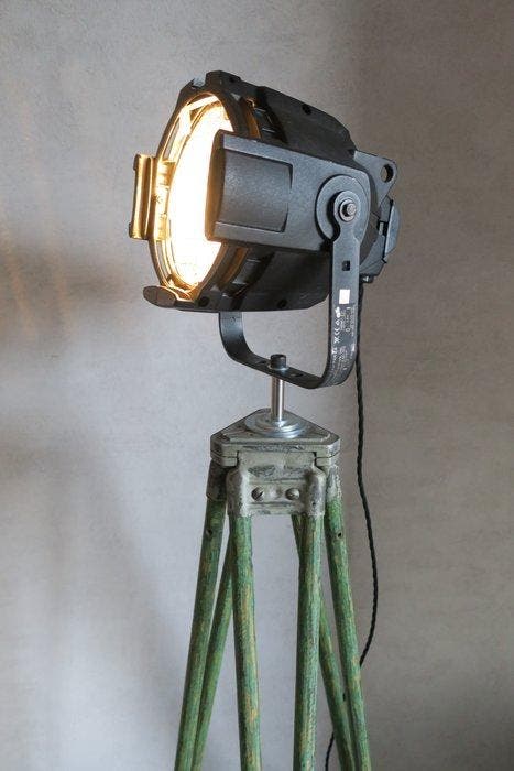 Theater Lamp - Staande lamp - Aluminium, Staal, Hout, Antiek en Kunst, Antiek | Verlichting