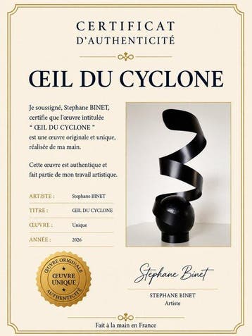 Stephane BINET - sculptuur, ŒIL DU CYCLONE no reserve - 37
