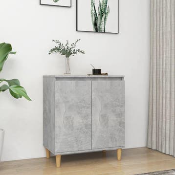 vidaXL Dressoir met houten poten 60x35x70 cm spaanplaat, Huis en Inrichting, Kasten | Dressoirs, Verzenden, Nieuw