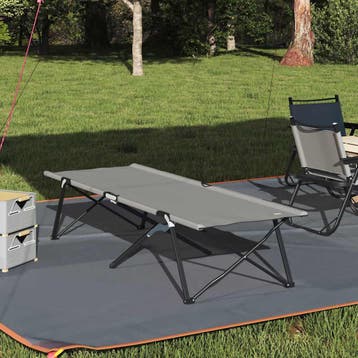vidaXL Opvouwbaar Campingbed Grijs 206 x 76 x 74 cm Oxford, Verzenden, Nieuw