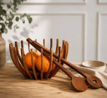 Trip Trap - Fruitschaal (3) - Teak, Antiek en Kunst