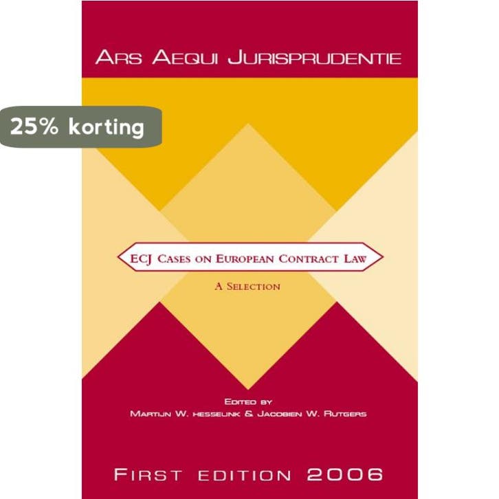 ECJ Cases on European Contract Law / Ars Aequi, Boeken, Wetenschap, Gelezen, Verzenden