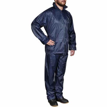 vidaXL Regenpak 2-delig met capuchon (mannen / marineblauw /, Verzenden, Nieuw