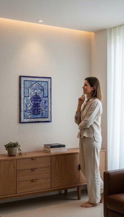 Carreau - Panneau mural en céramique tunisienne - 12, Antiek en Kunst, Kunst | Designobjecten