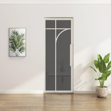 Stalen Taatsdeur - Wit - 5 Vlaks rond - Rookglas, Minder dan 80 cm, Overige typen, Nieuw, Metaal
