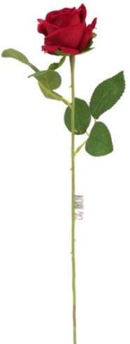Zijden roos valentijnroos single rose rood met blad 70 cm, Maison & Meubles, Accessoires pour la Maison | Plantes & Fleurs artificielles