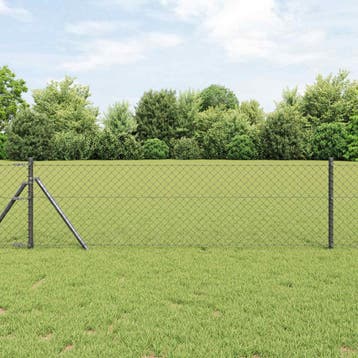 vidaXL Gaashek 25 x 0,8 m Staal Grijs, Verzenden, Nieuw