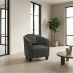 Set van 2 Leren fauteuils Press Special - Kenia Antracite, Nieuw, Ophalen of Verzenden, 50 tot 75 cm, Leer