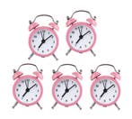 Set van 5 kleine wekkertjes, baby roze (op batterij), Doe-het-zelf en Bouw, Verzenden, Nieuw