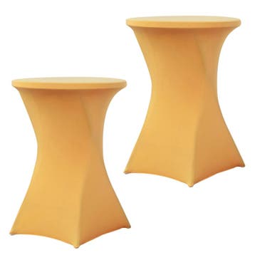 Set Van 2 Stuks! Okergeel 80 CM Alora Tafelrok Voor Statafel, Tuin en Terras, Nieuw, Alora