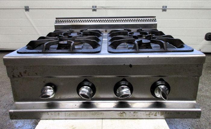 RVS Gasfornuis met 4 branders, B80 x D70 x H40cm, M-S0G870, Zakelijke goederen, Horeca | Keukenapparatuur
