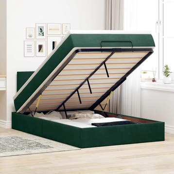 vidaXL Bed poef met matras en LEDs 120x190 cm fluweel, Verzenden