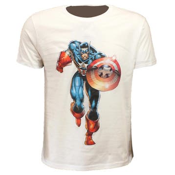 Marvel Comics Captain America Attacking T-Shirt