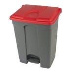 Pedaalemmer | Kunststof (Grijs/Rood) | 70L | Klapdeksel |, Verzenden, Nieuw in verpakking
