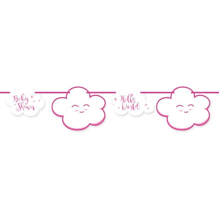 Babyshower Meisje Slingers 4m, Hobby en Vrije tijd, Feestartikelen, Nieuw, Verzenden