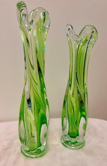 Vaas (2) - H. 30 cm - Glas