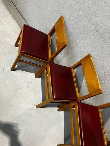 Stoel - Eik - Set van vier vintage stoelen, Antiek en Kunst