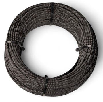 Gecoate roestvrijstalen staalkabel 4mm 50m 7x19 zwart, Tuin en Terras, Verzenden, Nieuw