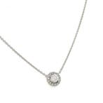 Collier - 14 carats Or blanc - 0.37ct. tw. Diamant, Nieuw