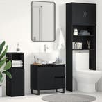 vidaXL Wastafel kabinet voor de badkamer Zwart Eiken 65 x 33, Huis en Inrichting, Verzenden, Nieuw