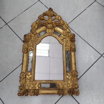 Miroir mural - Bois, Or, Antiquités & Art