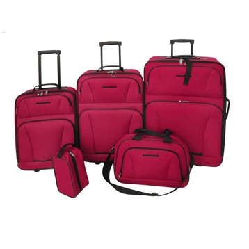 vidaXL Reisbagage set rood 5-delig, Handtassen en Accessoires, Koffers, Verzenden, Nieuw