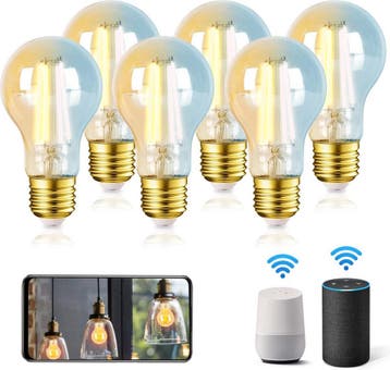 E27 LED lamp - Dimbaar - Filament lamp - 6W - 6 stuks - Aigo, Verzenden, Nieuw