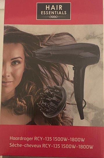 2dekans | Hair Essentials haardroger - RCY-134 - 1500W-1800W, Handtassen en Accessoires, Uiterlijk | Haarverzorging, Ophalen of Verzenden