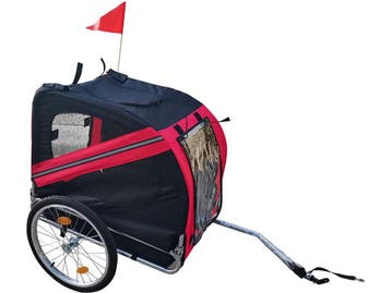 BRASQ Hondenfietskar - Opvouwbaar - Tot 40kg - Rood/Zwart, Verzenden