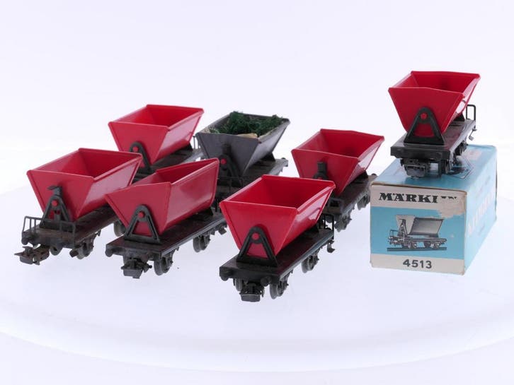 Schaal H0 Märklin 4513 set van 7 kiepwagens van de DB #7680, Hobby en Vrije tijd, Modeltreinen | H0, Wisselstroom, Analoog, Gebruikt