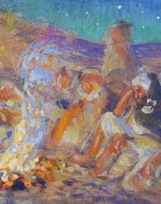 Etienne Dinet (1861-1929) - Scène orientaliste, Antiquités & Art, Art | Peinture | Classique