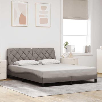 vidaXL Bedframe zonder matras stof taupe 160x200 cm, Verzenden