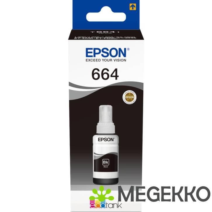 Epson T6641 zwarte inkt 70ml voor ecotank, Computers en Software, Printerbenodigdheden, Nieuw, Verzenden